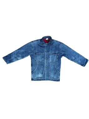 Vintage 90s Stan Ray USA Denim Chore Jacket Corduroy Collar Medium